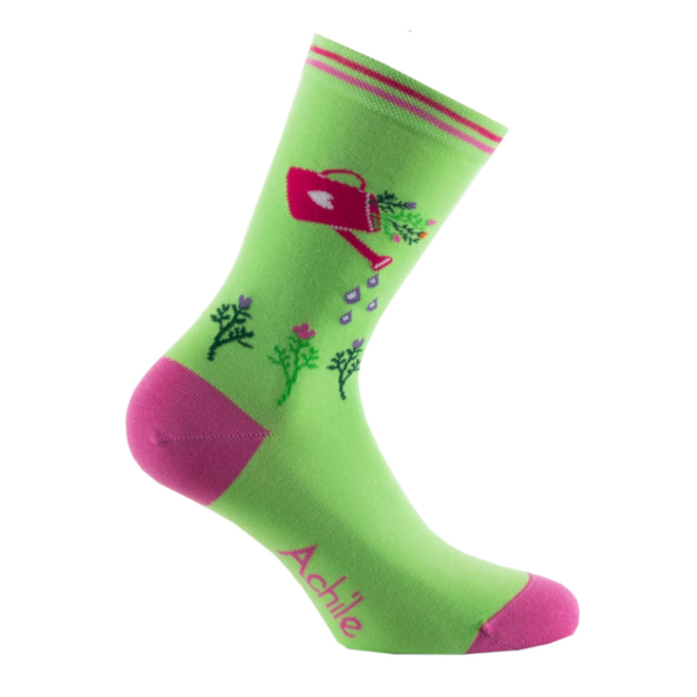 Mi-chaussettes jersey fantaisie arrosoir coton majoritaire, ACHILE