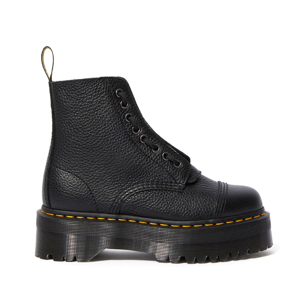 Image of Sinclair Milled Nappa Platform Ankle Boots in Leather