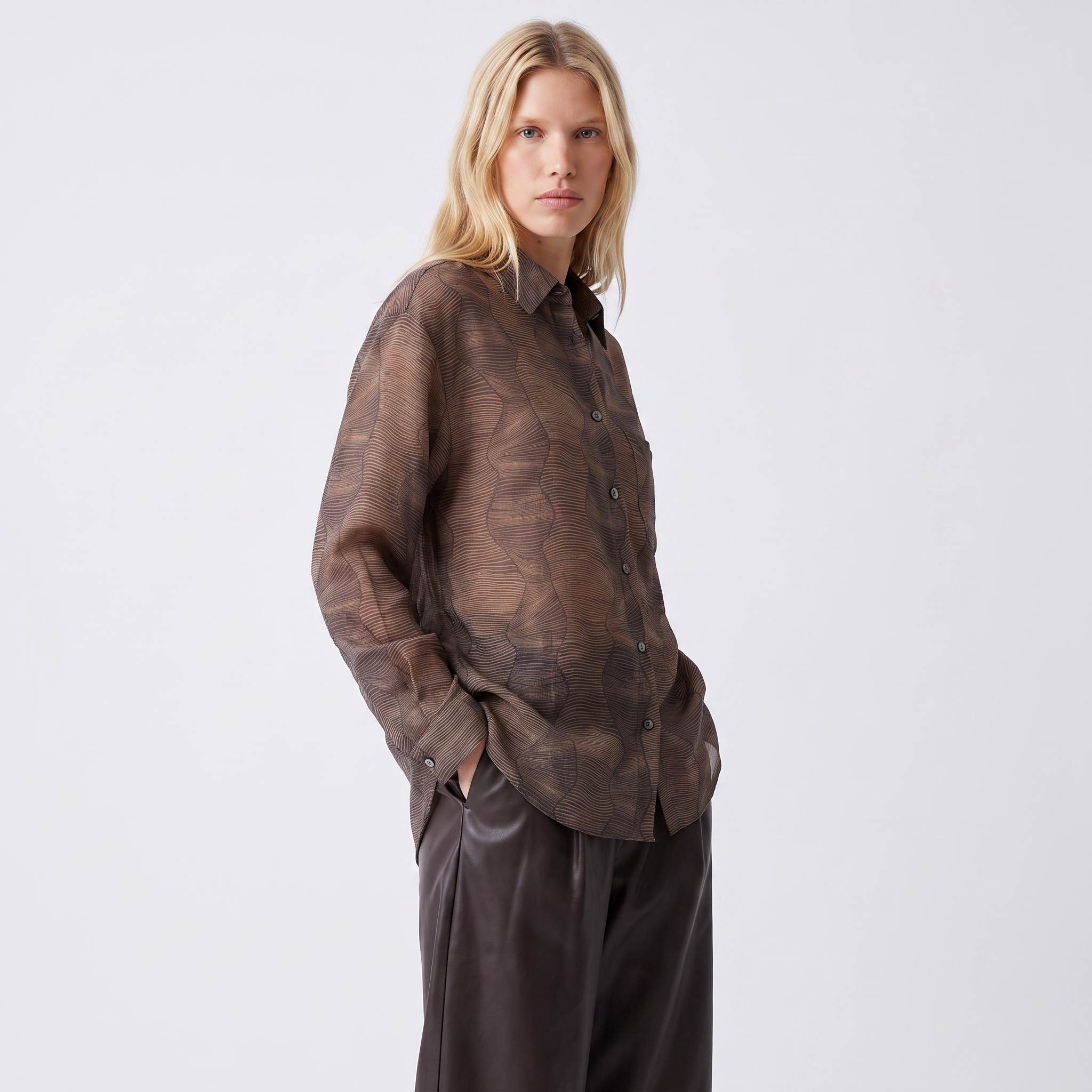 Chemise femme fluide col classique manches longues OLORIA, ARTLOVE