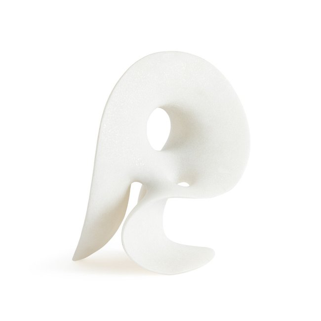 Sculpture polyrésine H48 cm, Minéral Couleur blanc <span itemprop=