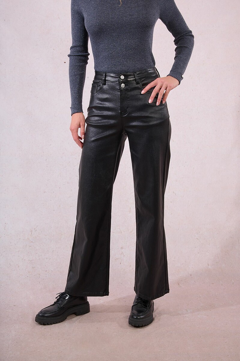 Coated Wide Leg Trousers, MOLLY BRACKEN