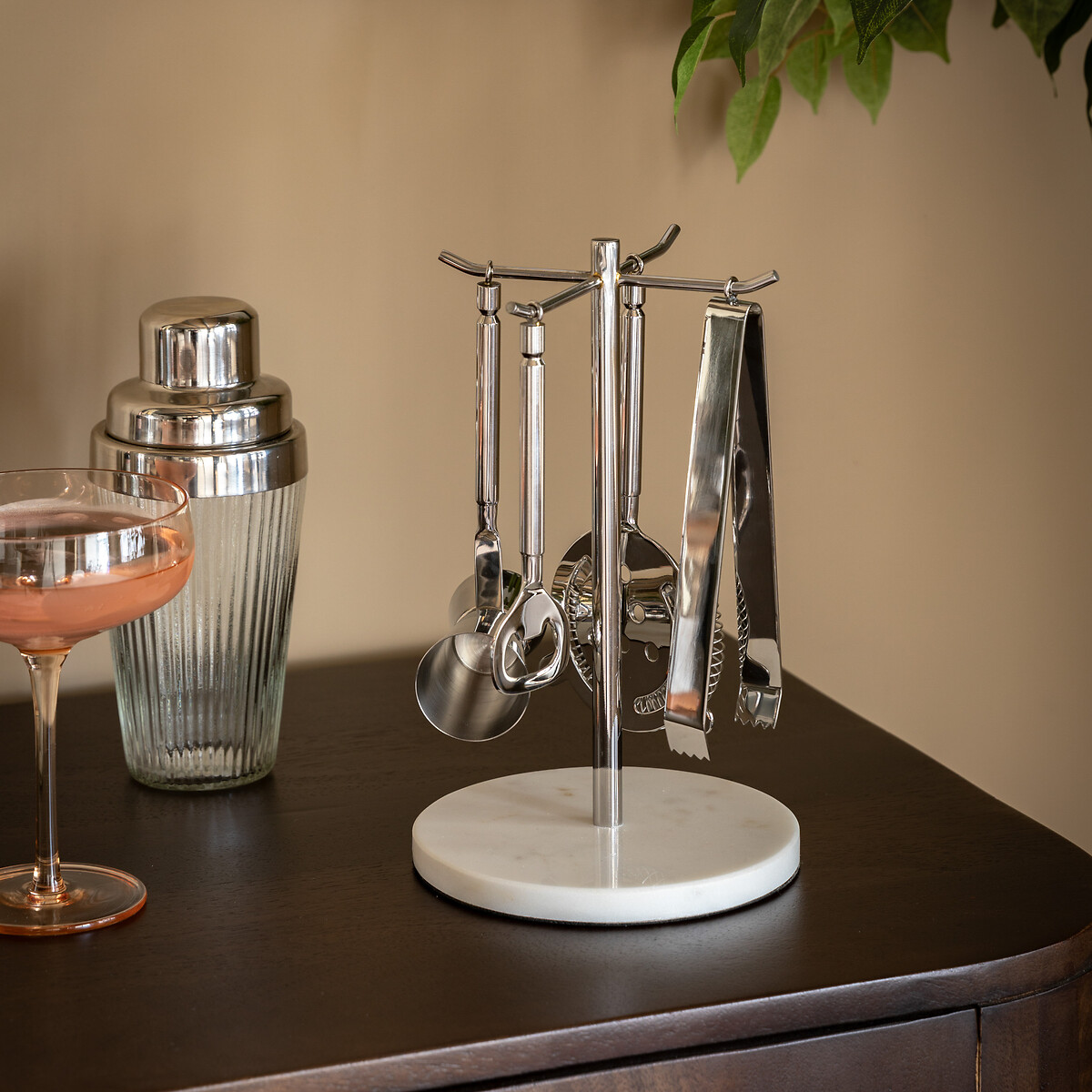 Stainless Steel and Marble Bar Tool Set, ÉDITÉ
