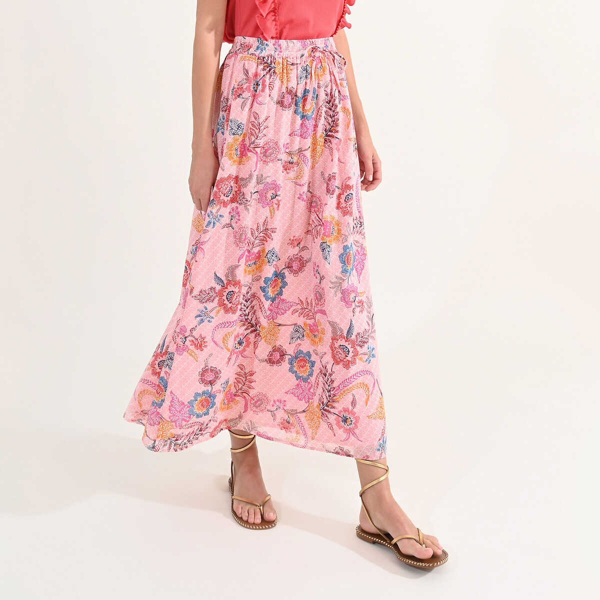 Floral Cotton Midaxi Skirt