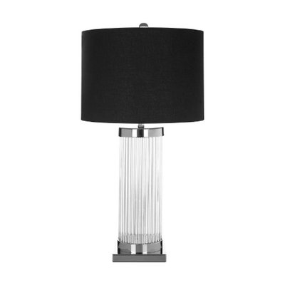 Glass Pillar Effect and Chrome Accent Table Lamp SO'HOME