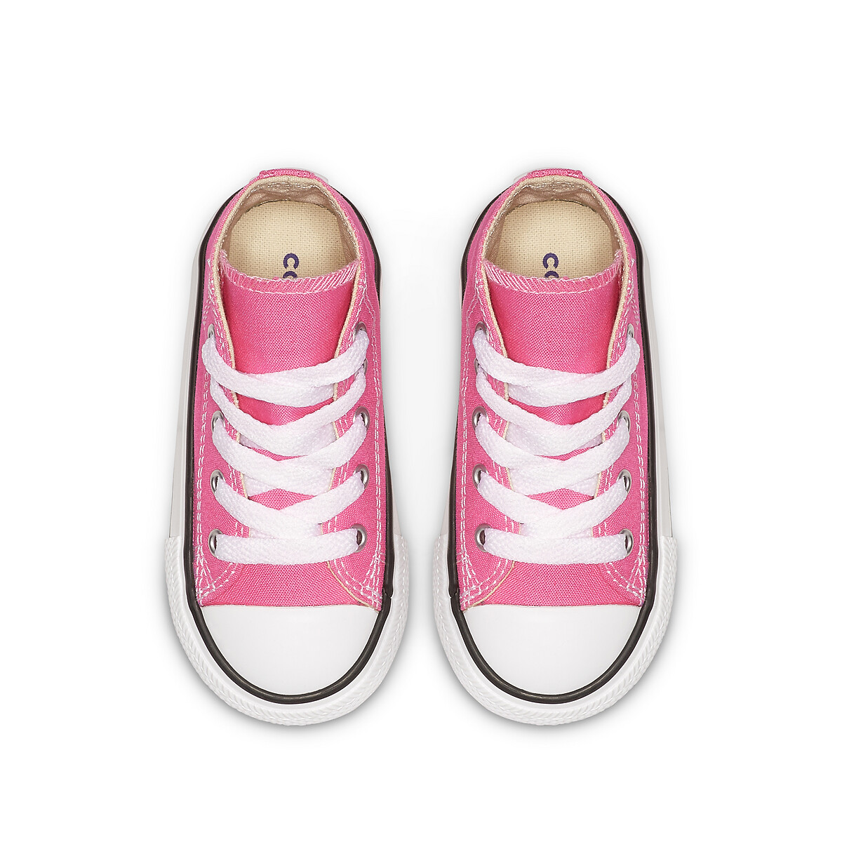 Kids pink top high top converse
