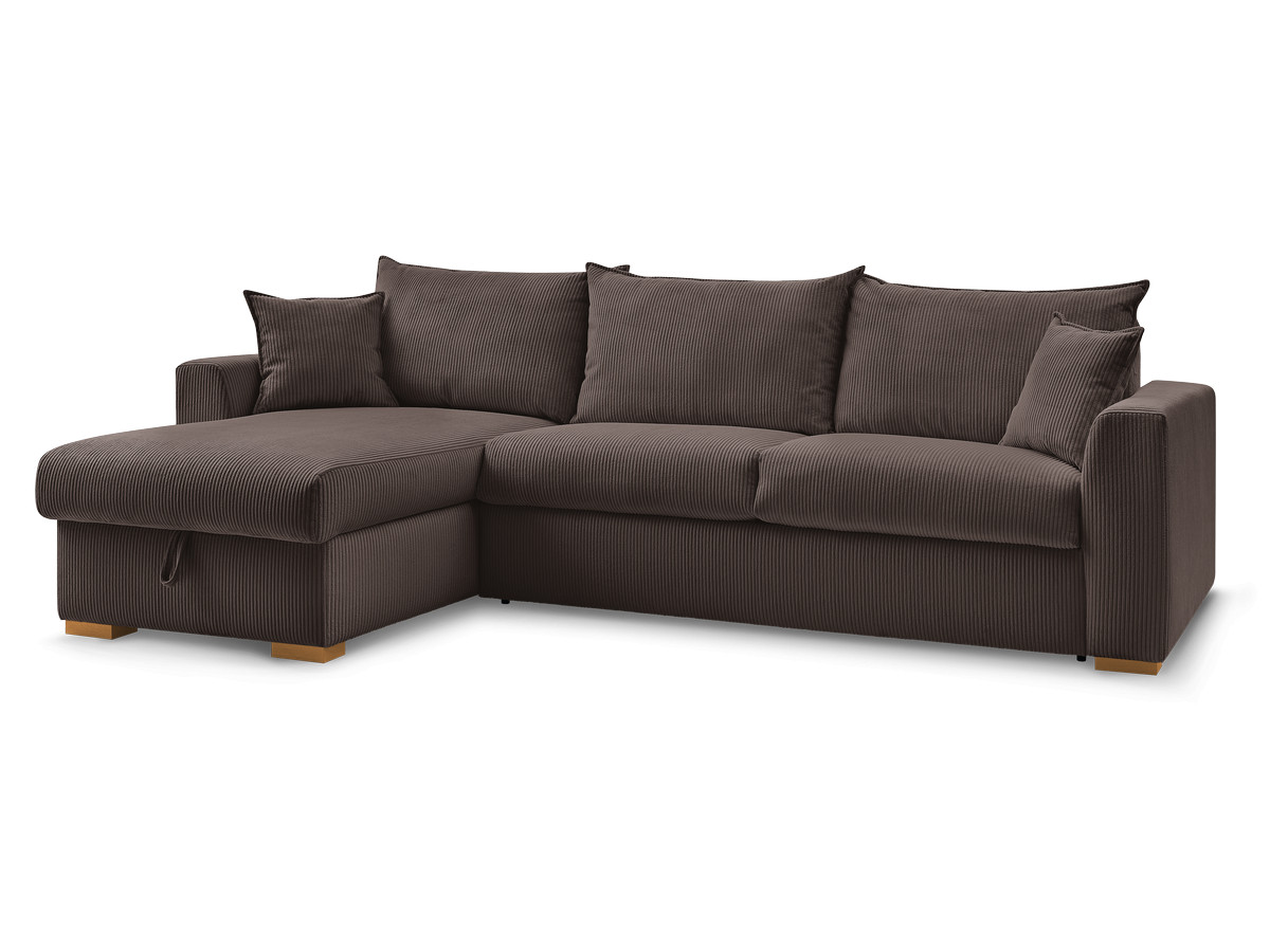Canapé lit 3 places en velours côtelé couchage 160x200 cm, AUGUSTIN, BOBOCHIC