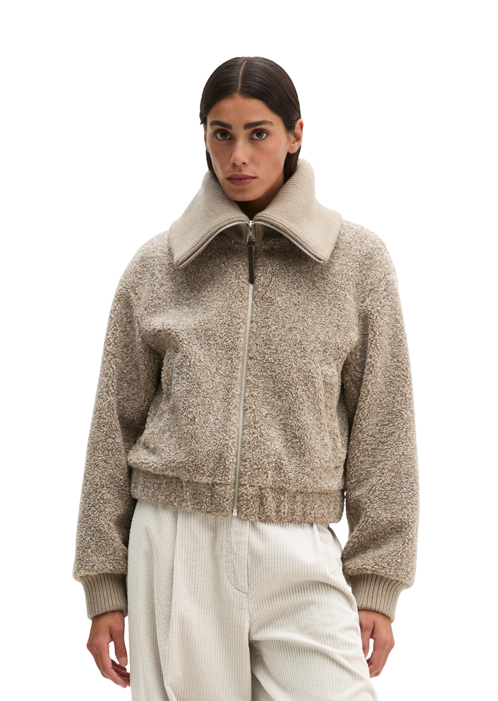 Blouson Teddy coupe classique en peluche Curly toute douce, MARC O'POLO