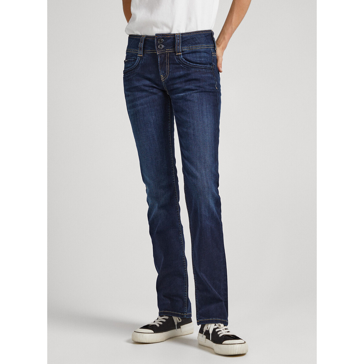 Pepe Jeans MW Regent Donna - Jeans Skinny Vita Media Denim Elasticizzato