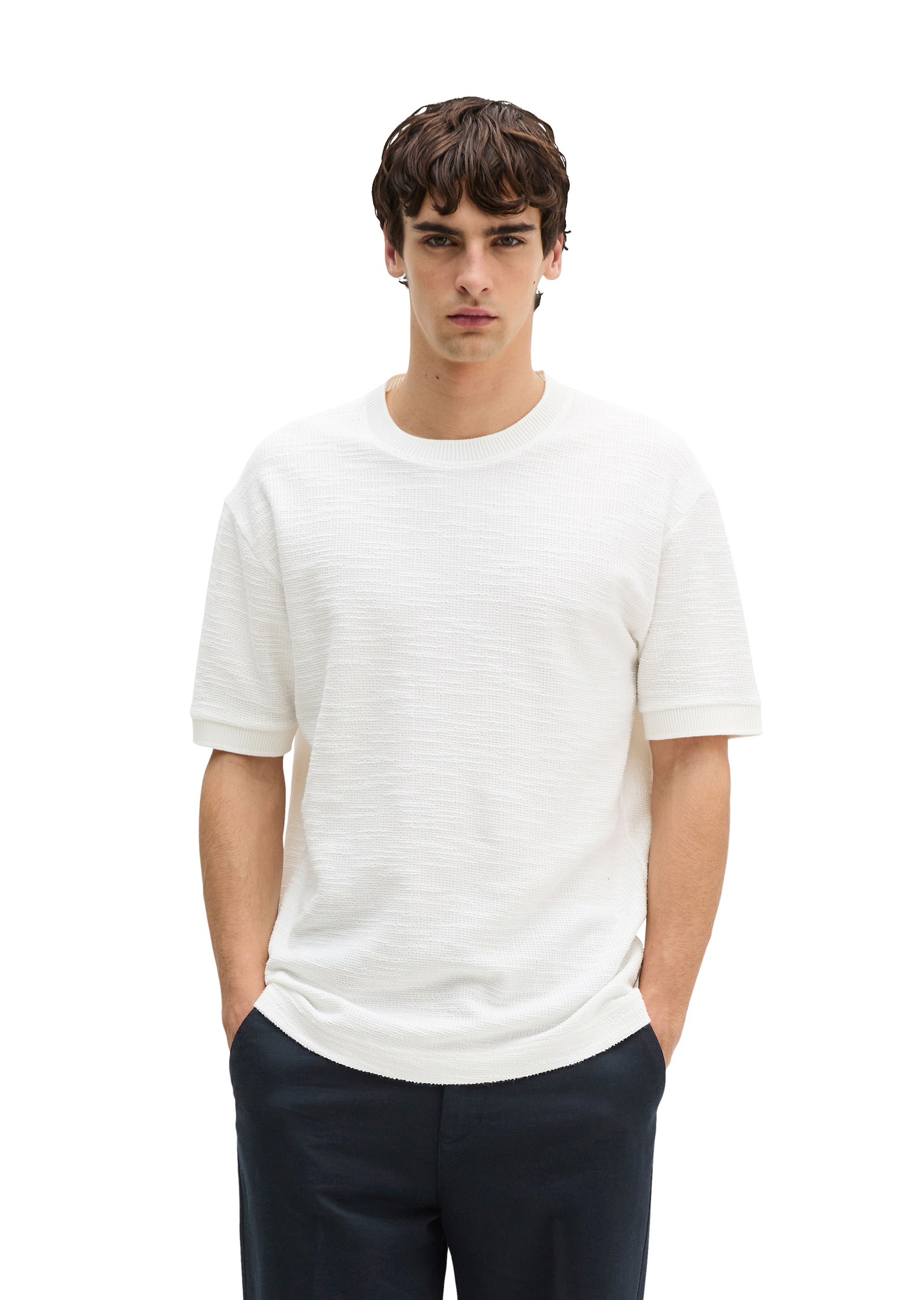 T-shirt loose en jersey bouclé doux, MARC O'POLO