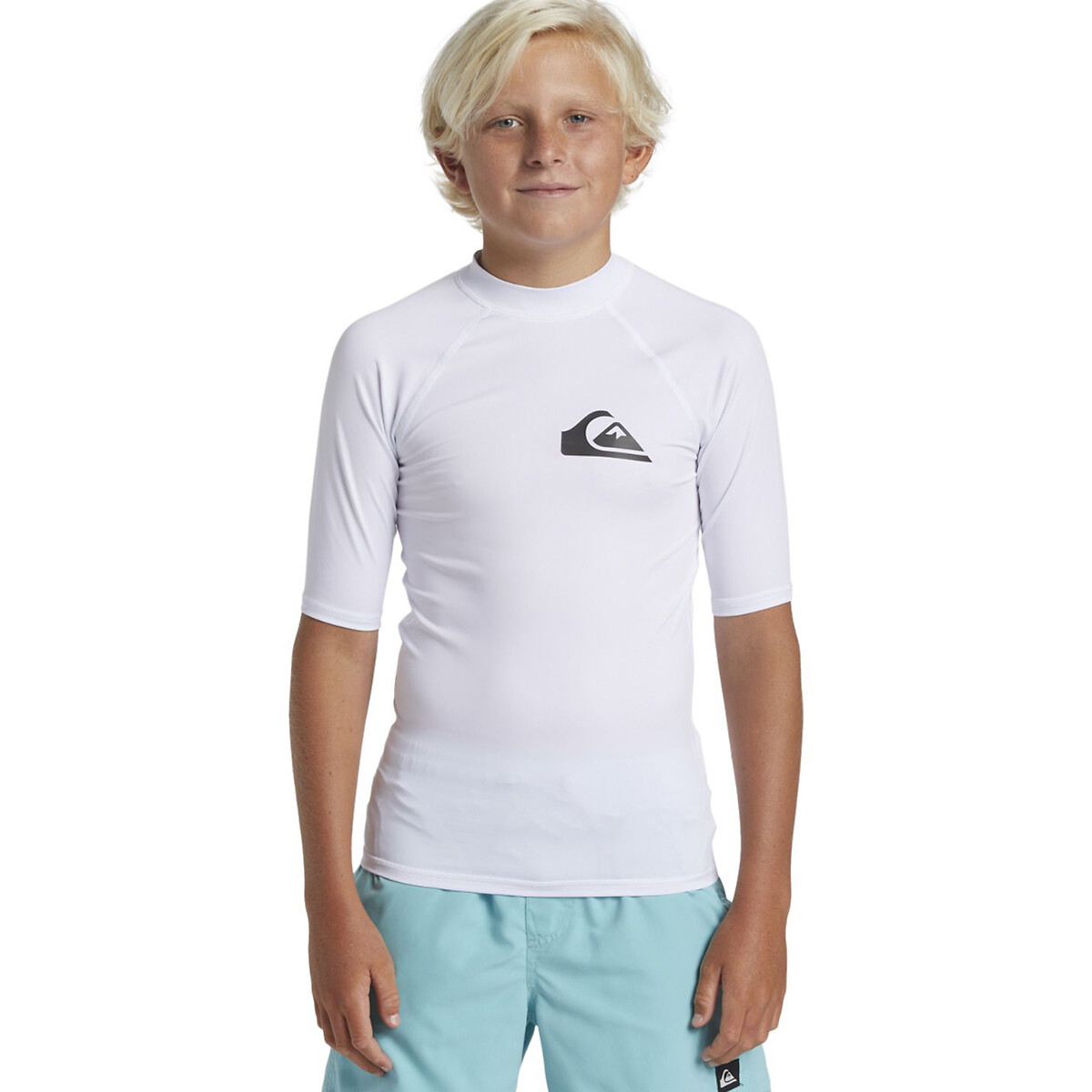 Image of Recycled UV Protection T-Shirt with Logo Print and Short Sleeves