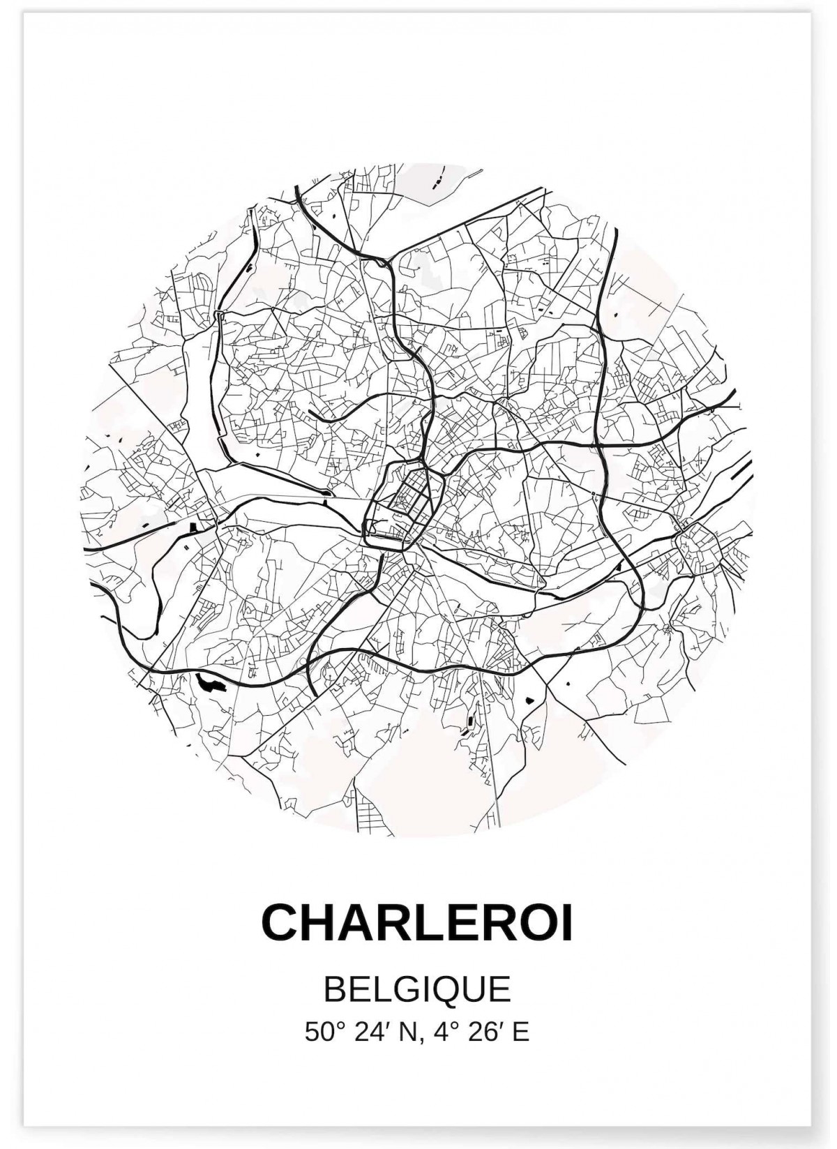 Affiche Carte Charleroi, L'AFFICHERIE