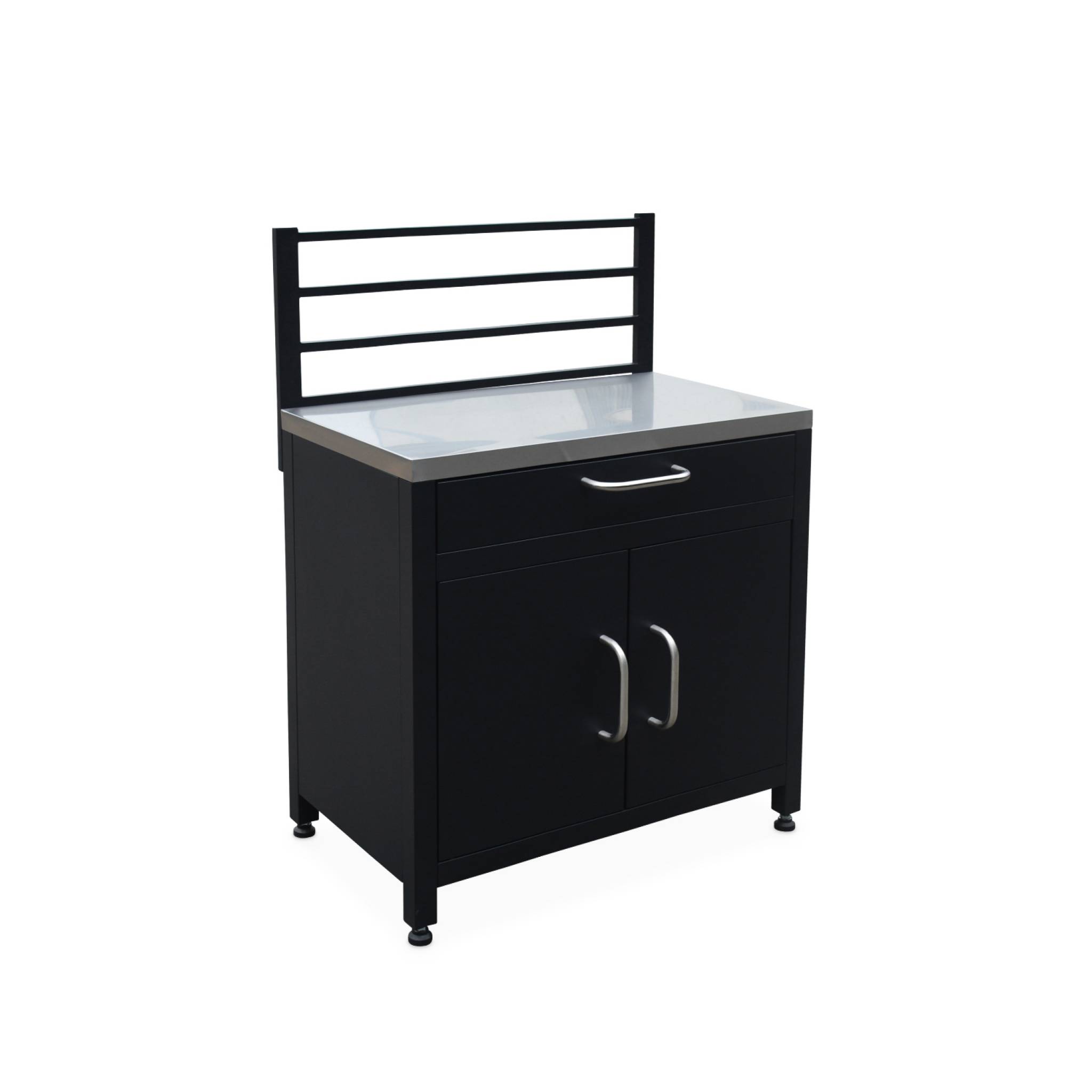 Module de cuisine extérieure acier 1 tiroir 2 portes + grille de suspension L80cm GRIMAUD, SWEEEK
