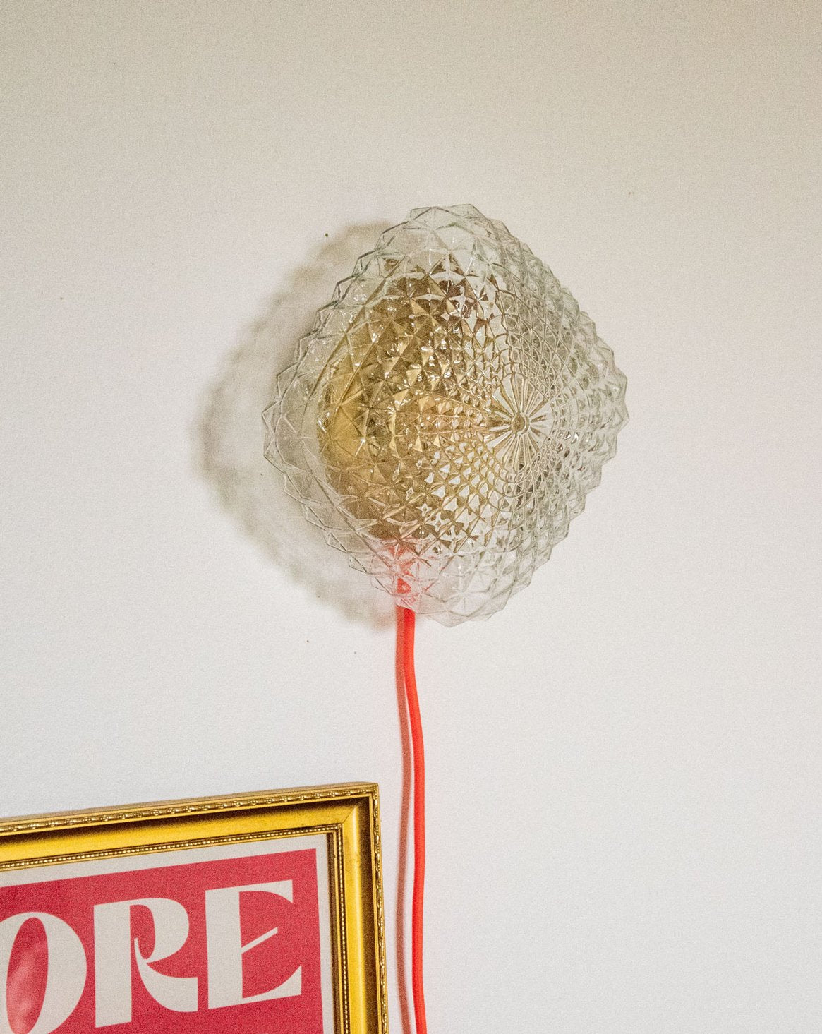 Applique losange en verre et métal Suzette N°154 - Bon état, DEBONGOUT