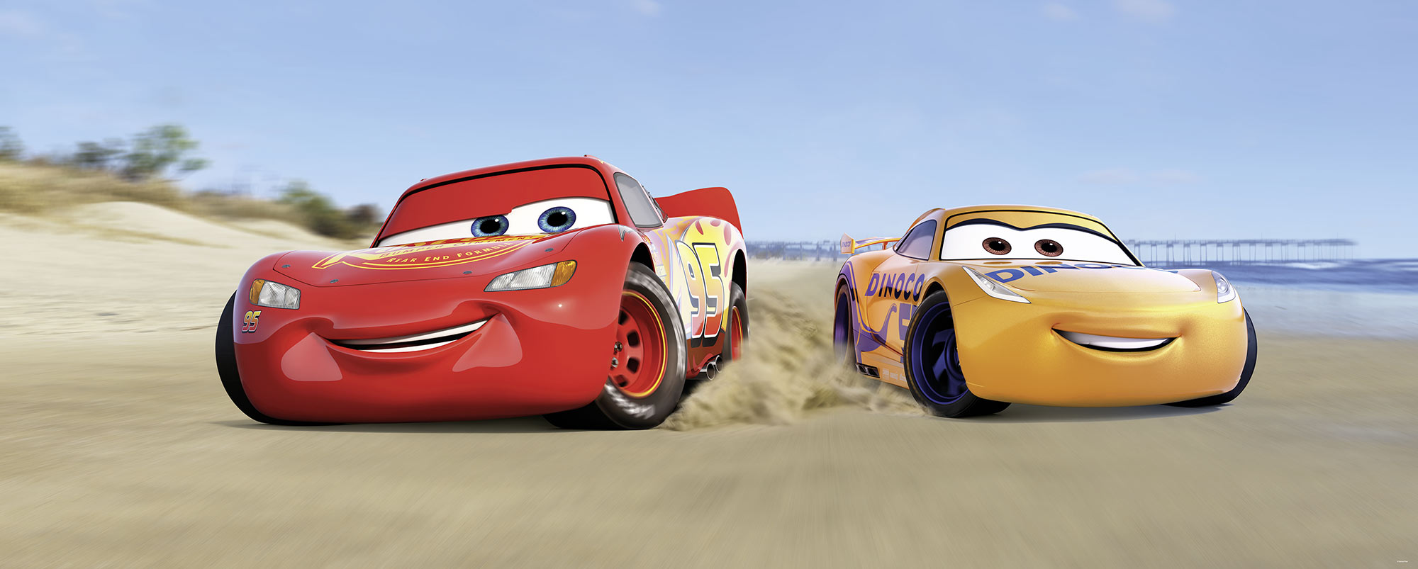 Papier peint Komar - Cars3 Beach -100 x 250 cm, HEXOA