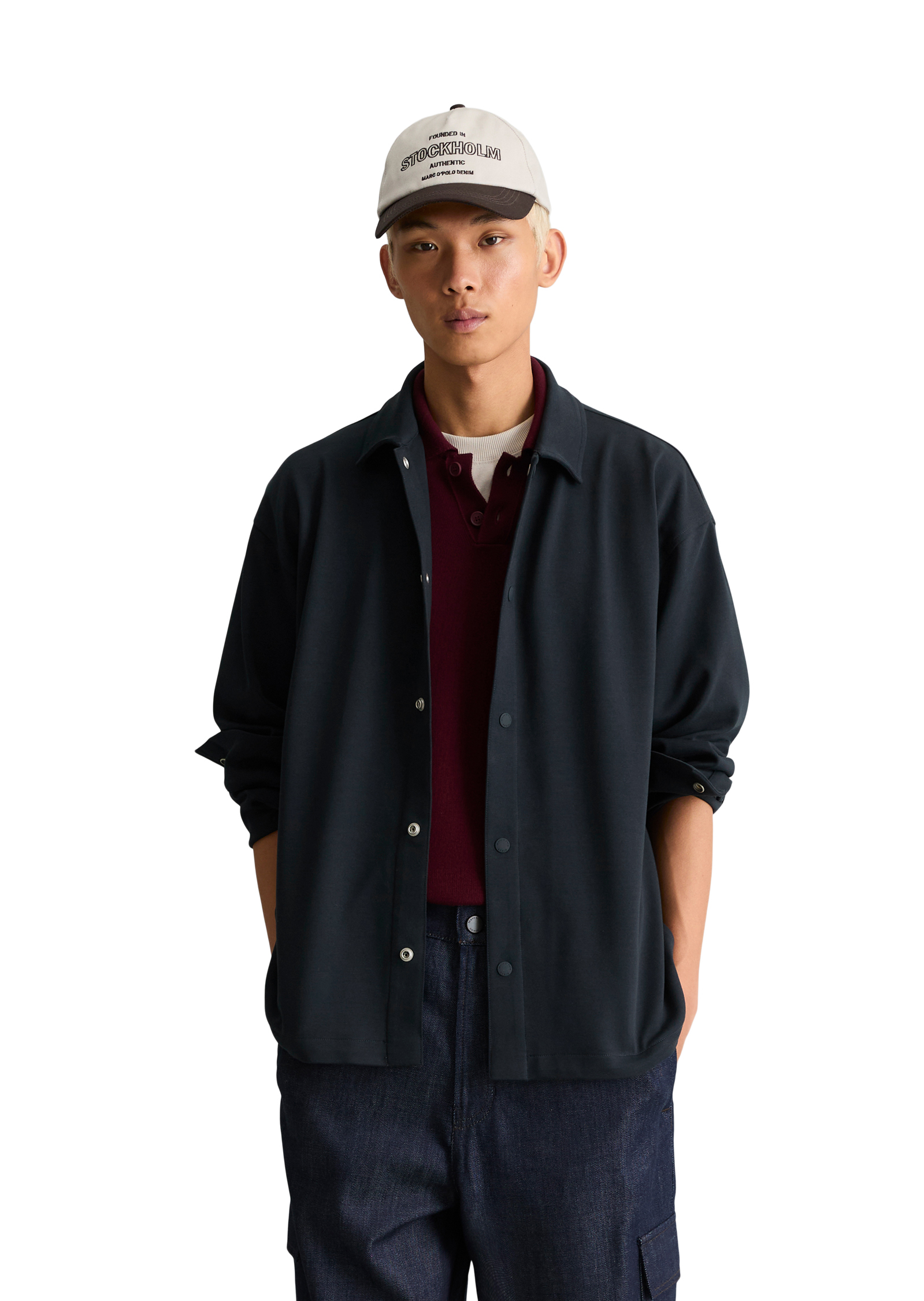 Surchemise ample en jersey interlock épais, MARC O’POLO DENIM