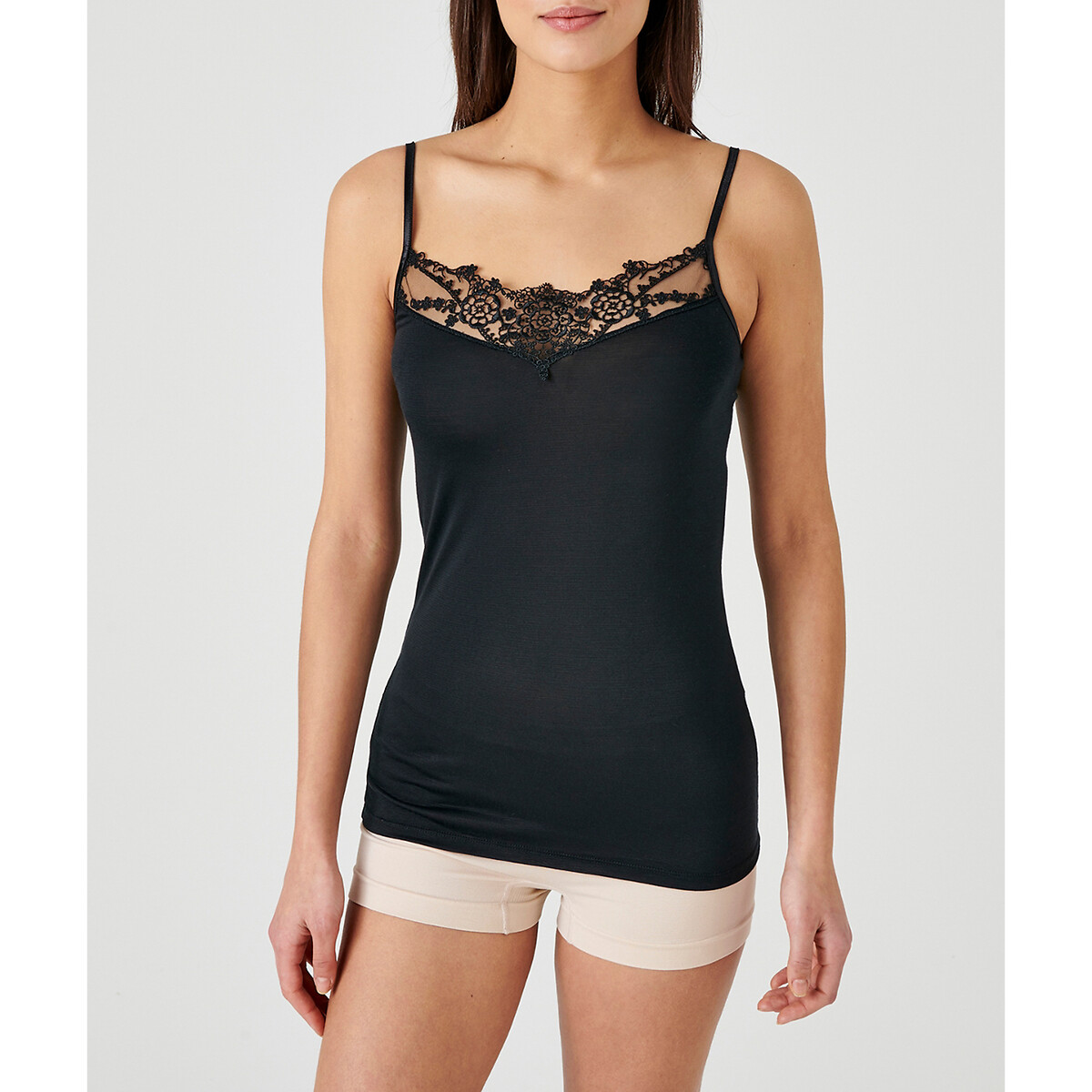 Thermolactyl Cami with Guipure Lace, Grade 1