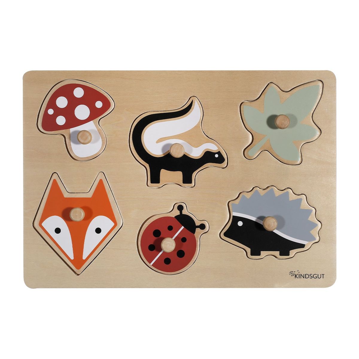 Jeu' de'eveil - Plug-in puzzle Forêt, KINDSGUT