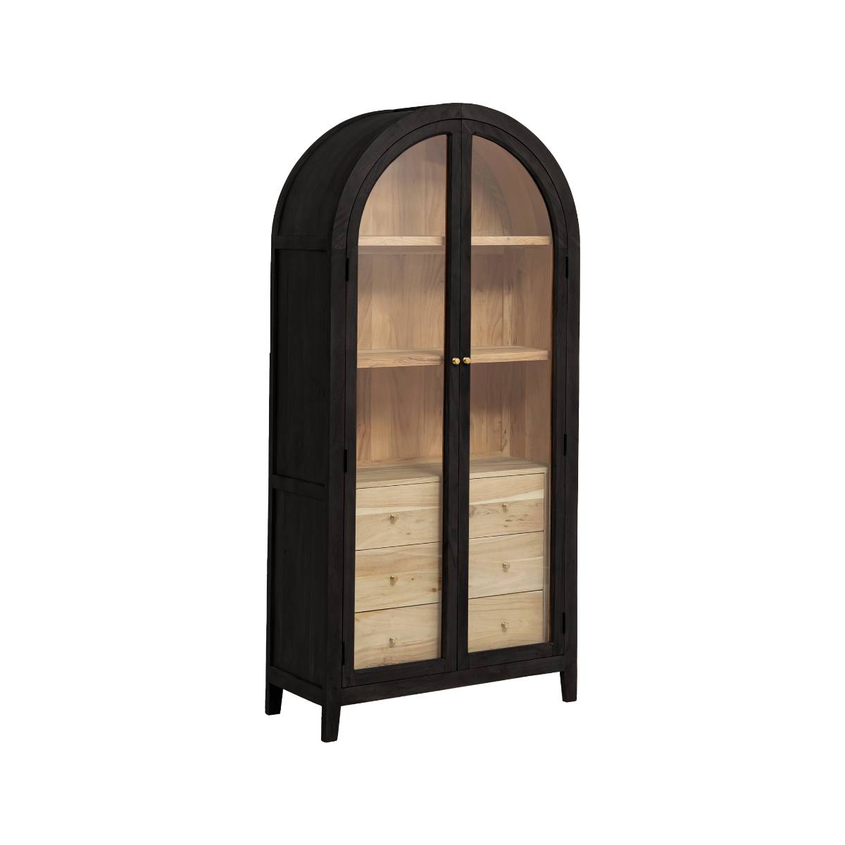 Vitrine en bois d'acacia noire  NÉVEN, MADE IN MEUBLES 