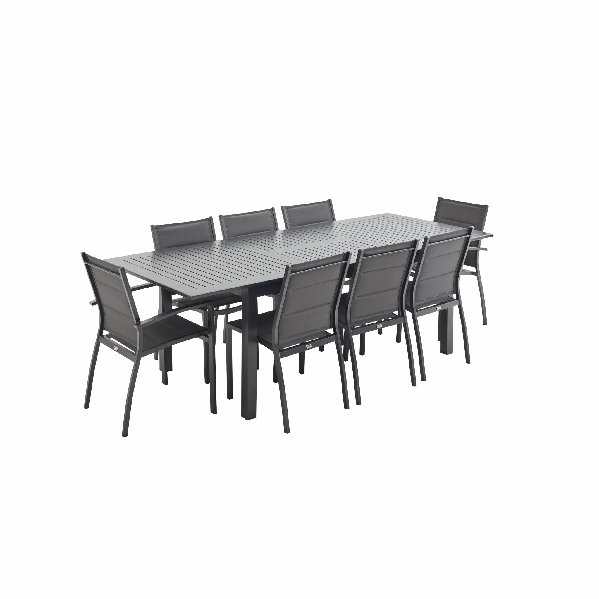 Table de jardin extensible aluminium + 8 assises CHICAGO, SWEEEK