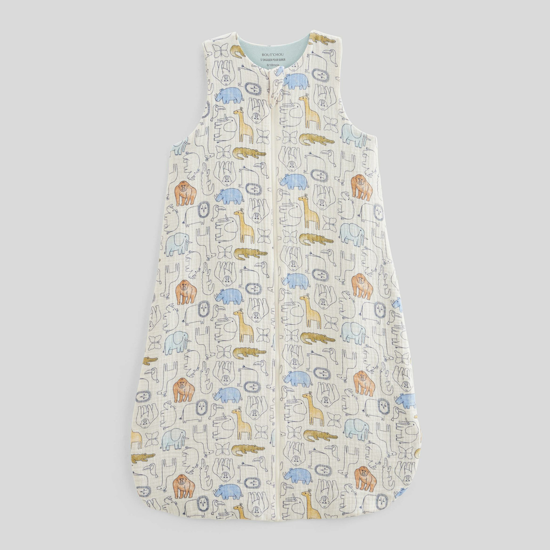 Gigoteuse Avec Pieds JiAmy 1.0 Tog - 100% Coton - Sans Manches - Sac De Couchage Bébé Automne/Hiver - 70-90cm