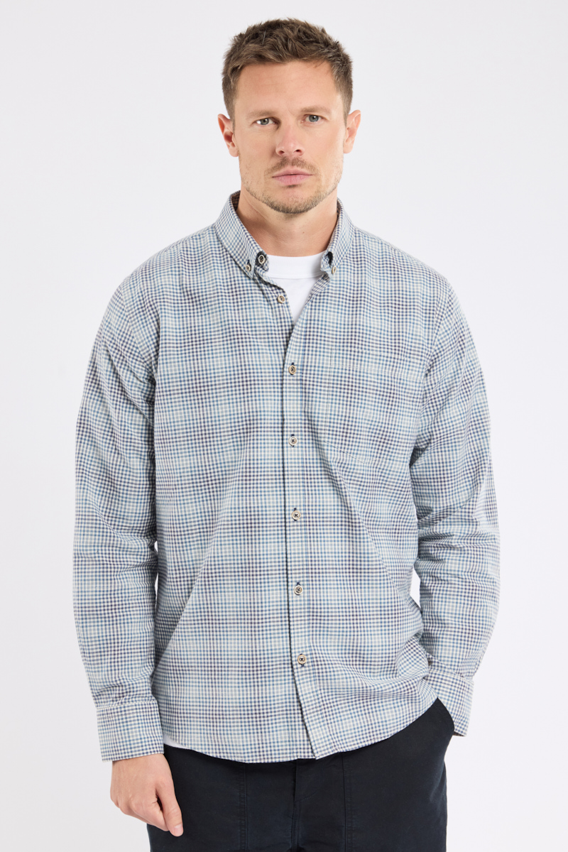 Chemise coupe droite en coton et lin, ARMOR-LUX