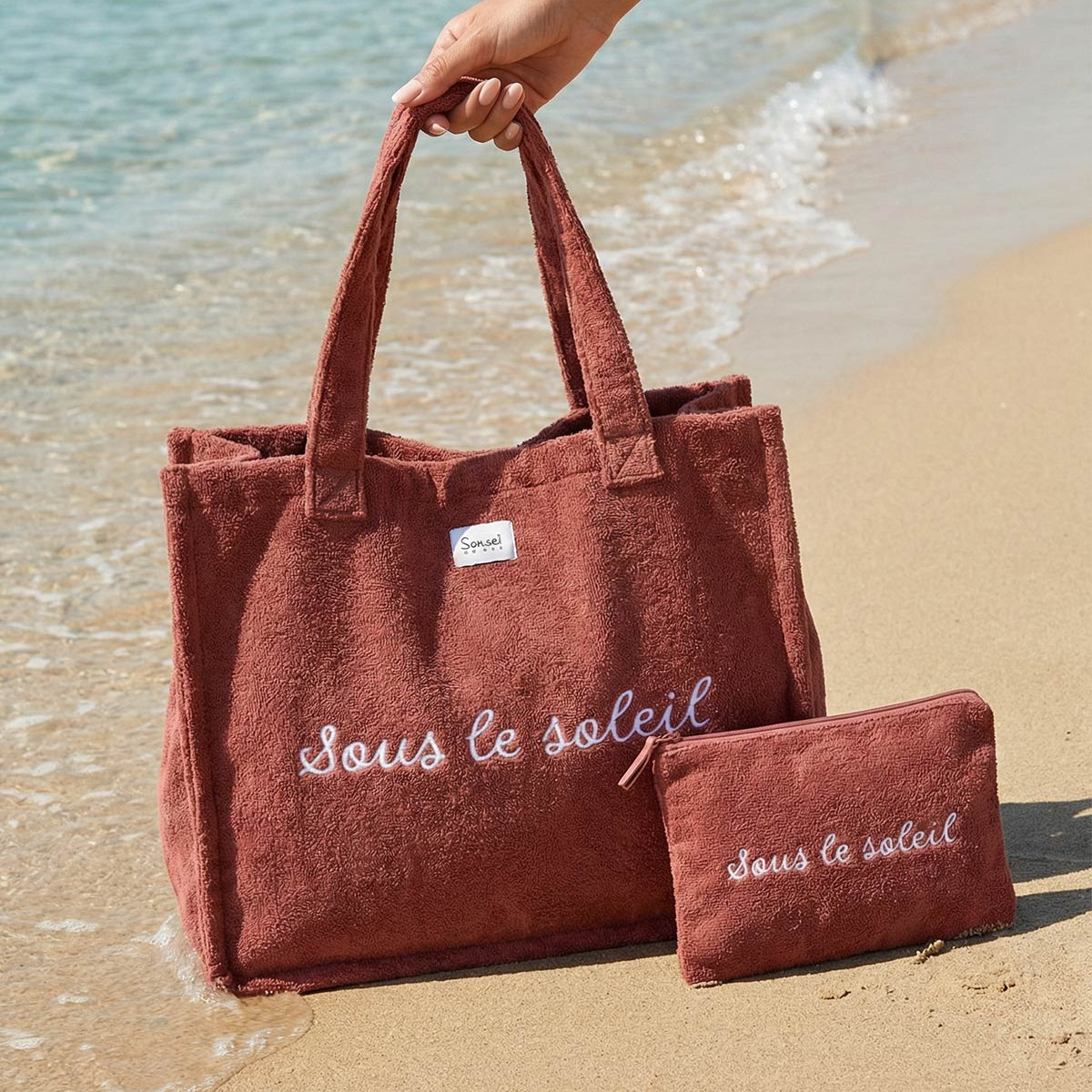 Sac de plage "SOUS LE SOLEIL" Terre Brulée BAHAMAS, SENSEI MAISON