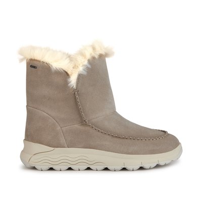 Spherica Breathable Ankle Boots in Suede with Faux Fur GEOX