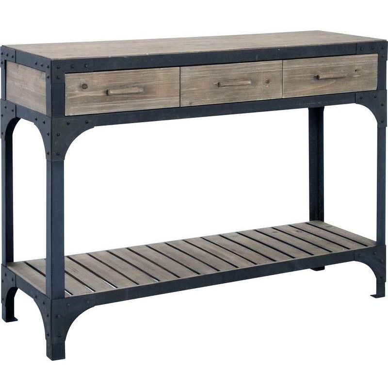 console bois et metal loft