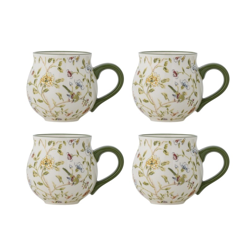 Mug grès floral  Bloomie set de 4, BLOOMINGVILLE