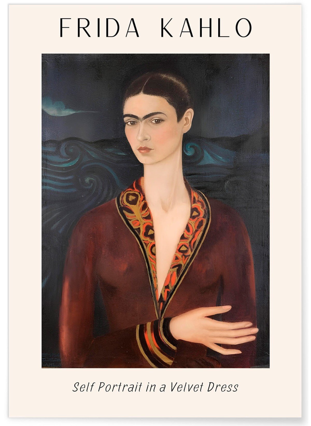 Affiche Frida Kahlo « Self Portrait in a Velvet Dress », L'AFFICHERIE