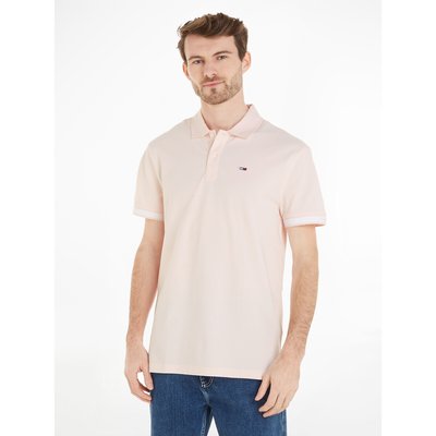 Cotton Polo Shirt with White Tipped Sleeves TOMMY JEANS