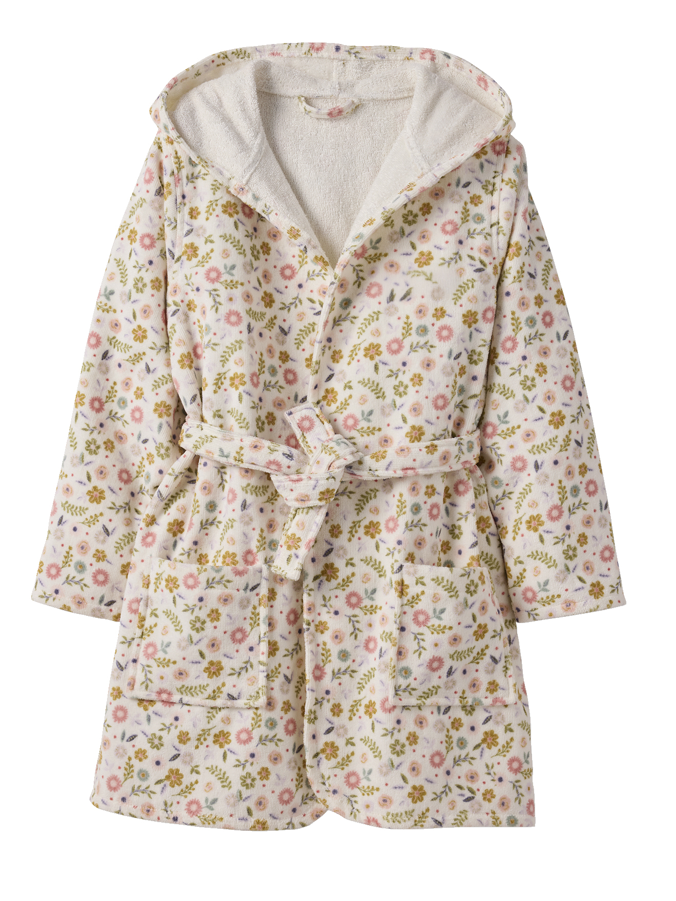 Peignoir de bain imprimé floral, avec coton recyclé, VERTBAUDET