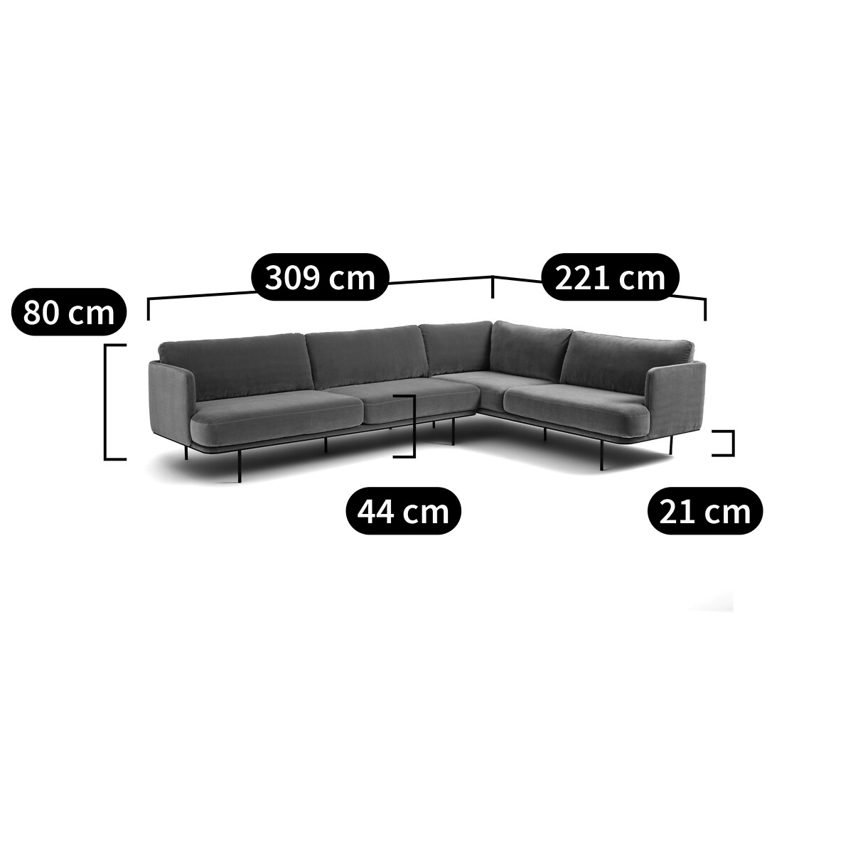 Canapé d'angle Tissu Luxe Contemporain Confort