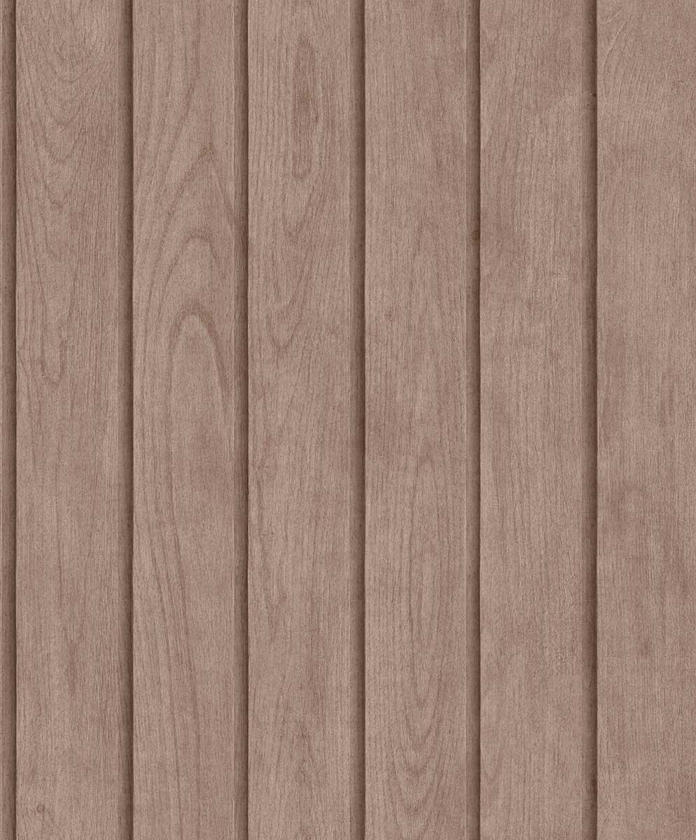 Papier peint lambris bois vertical taupe rosé, HEXOA