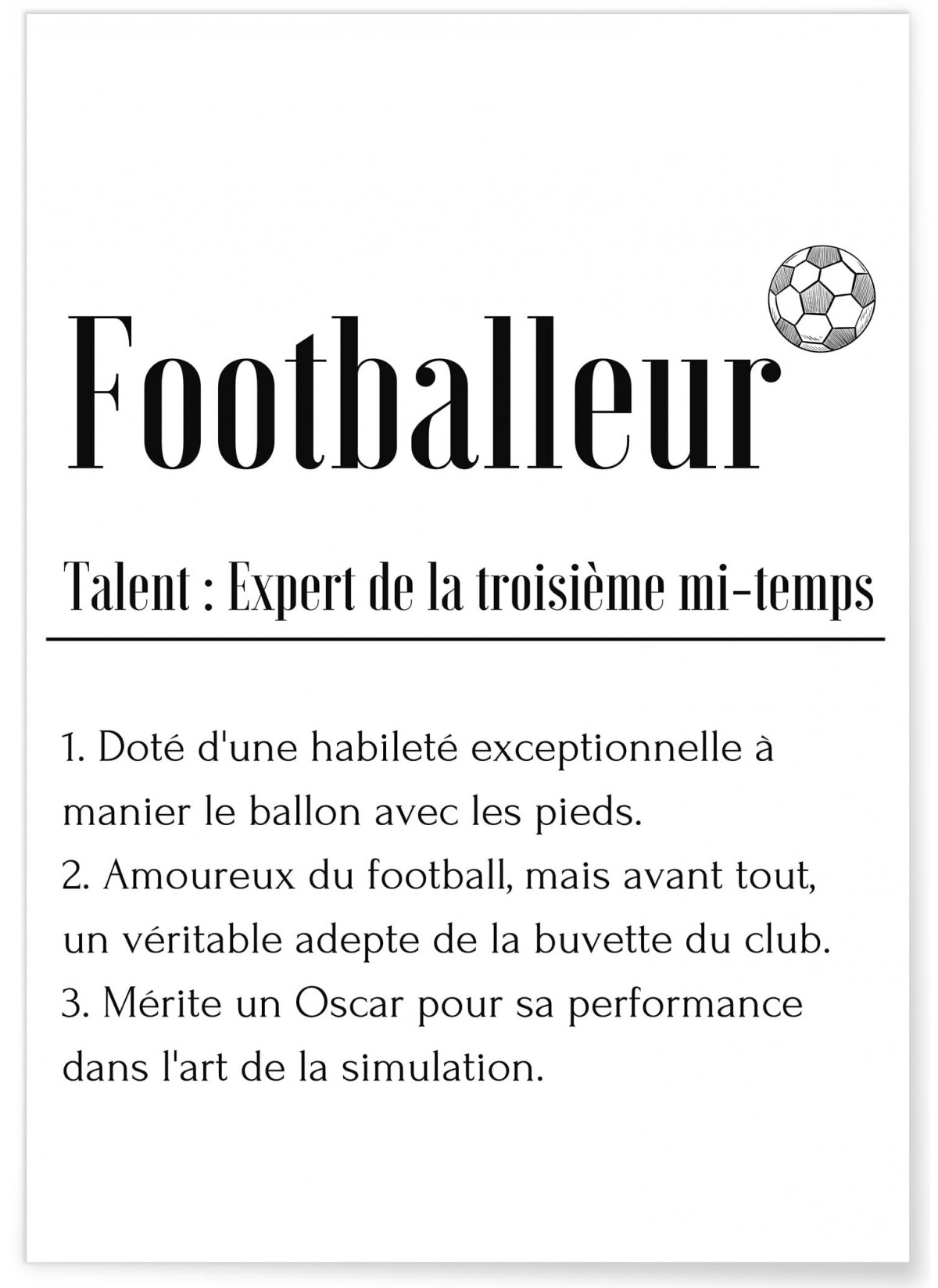 Affiche Définition Footballeur, L'AFFICHERIE