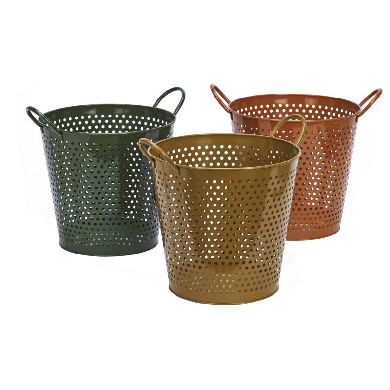 Panier rangement métal perforé set de 3, MADAM STOLTZ