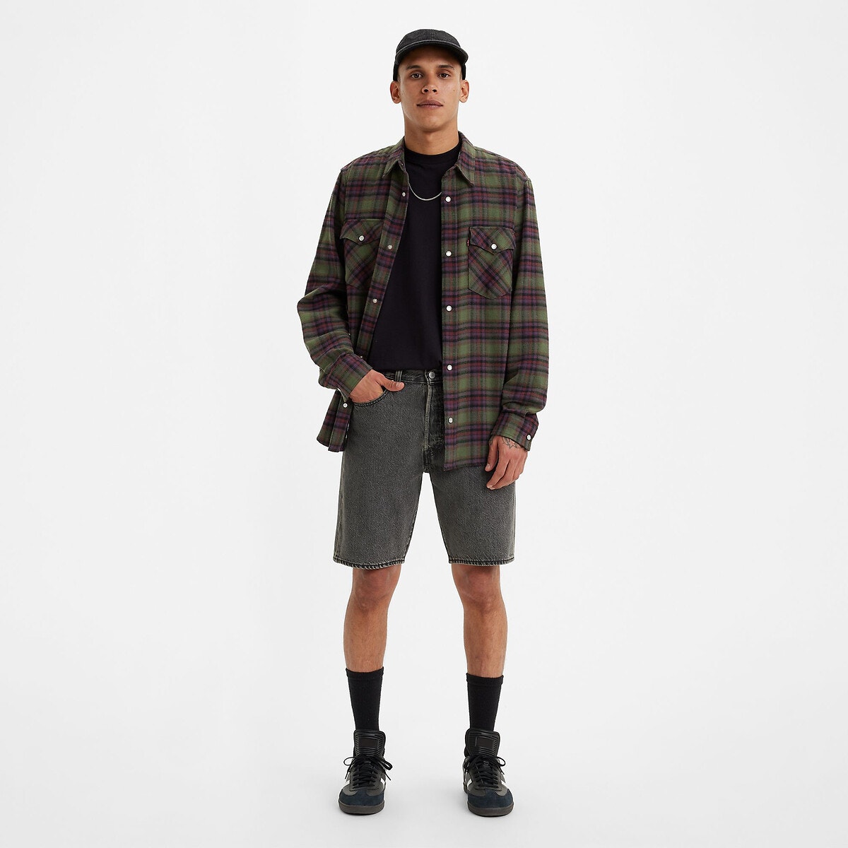 Short jeans noir homme outlet