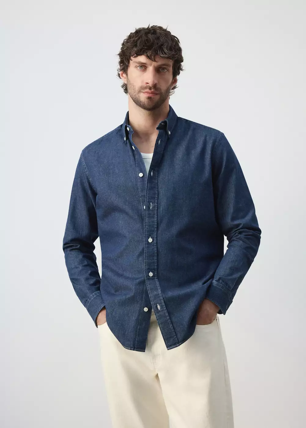 Chemise en jean regular-fit, MANGO MAN