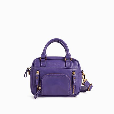 Micro Macy Leather Bag with Multiple Pockets and Zip Fastening NAT & NIN