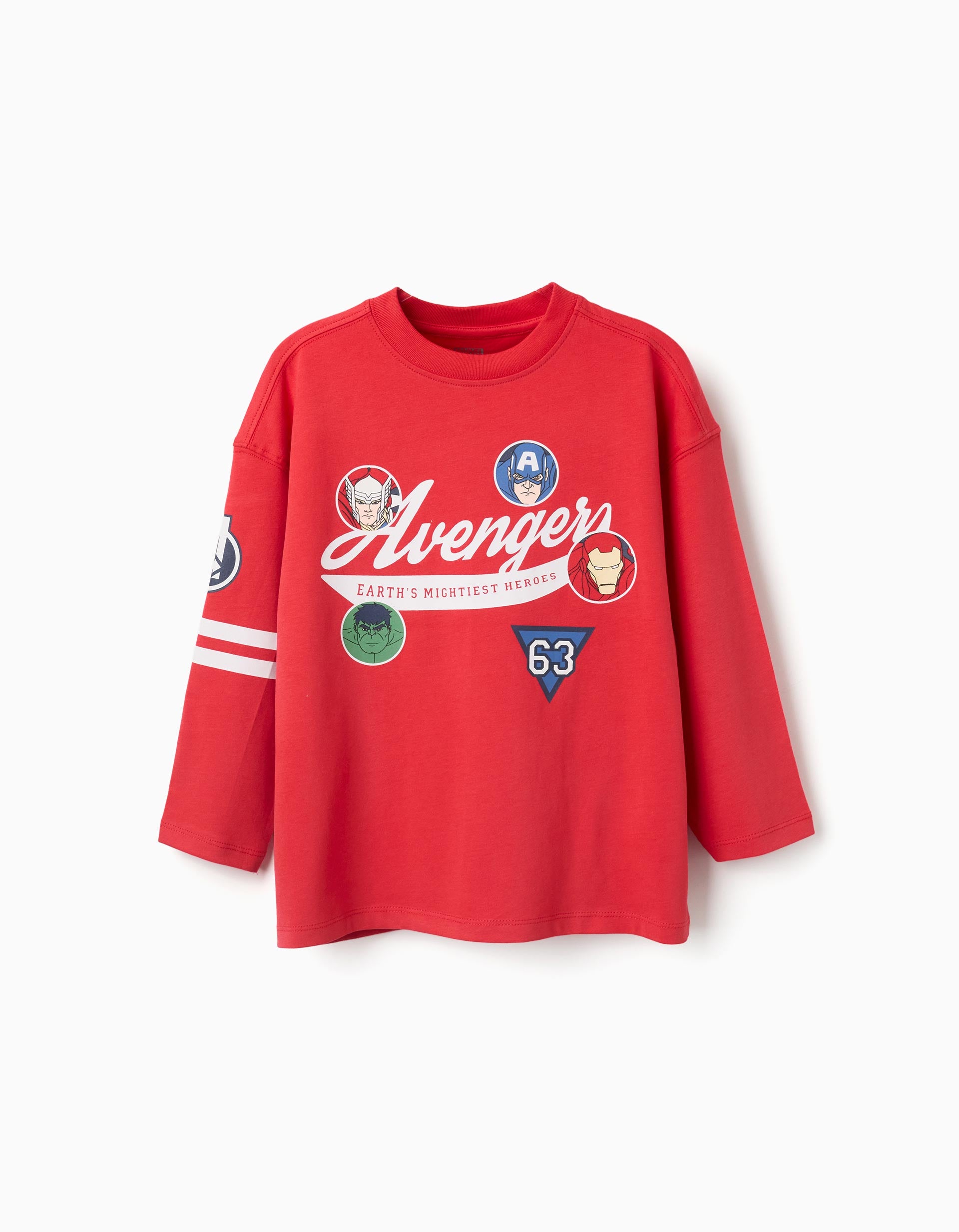 T-shirt en coton à manches longues et imprimés Avengers, ZIPPY