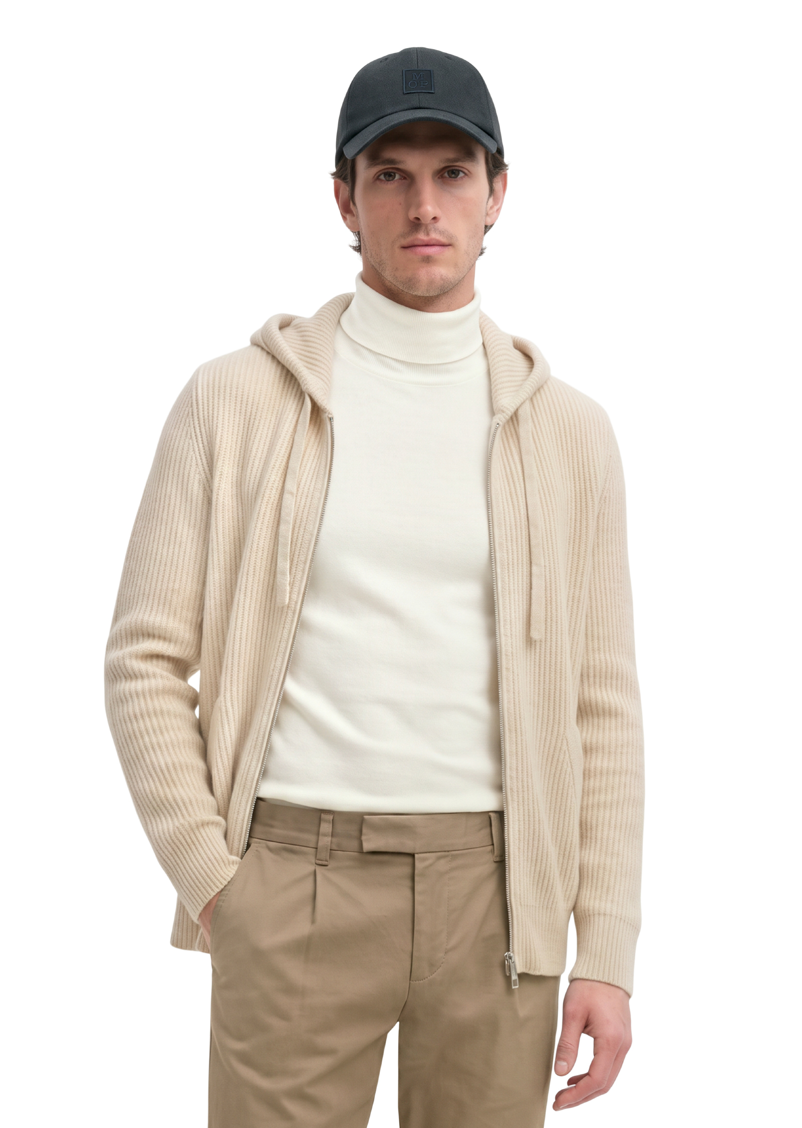 Cardigan à capuche, coupe classique en mélange de laine vierge douce, MARC O'POLO