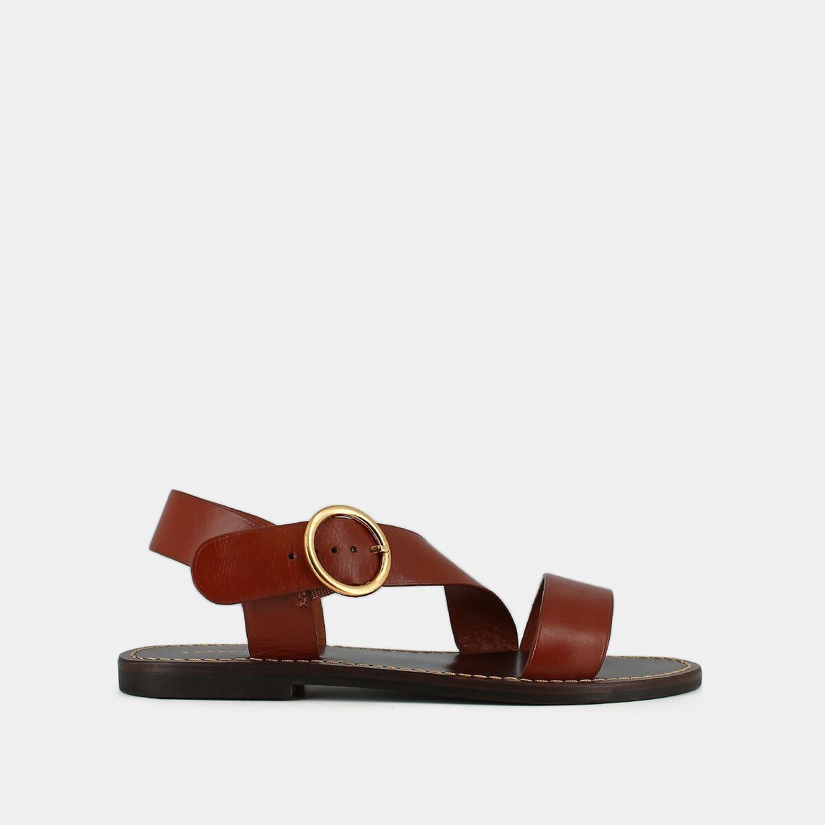 Welbi Leather Flat Sandals, JONAK