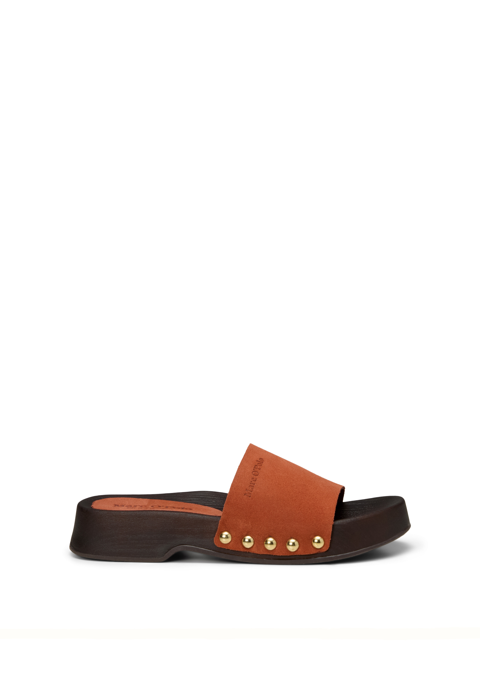 Pantolette modèle Mary en cuir velours doux, MARC O'POLO