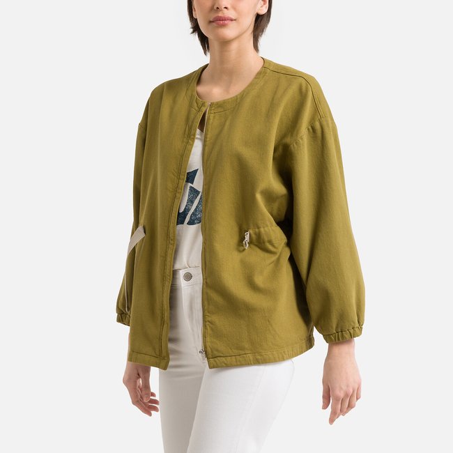 Eytienne Oversize Kimono Jacket in Cotton with Tie-Waist, sage green, HARRIS WILSON
