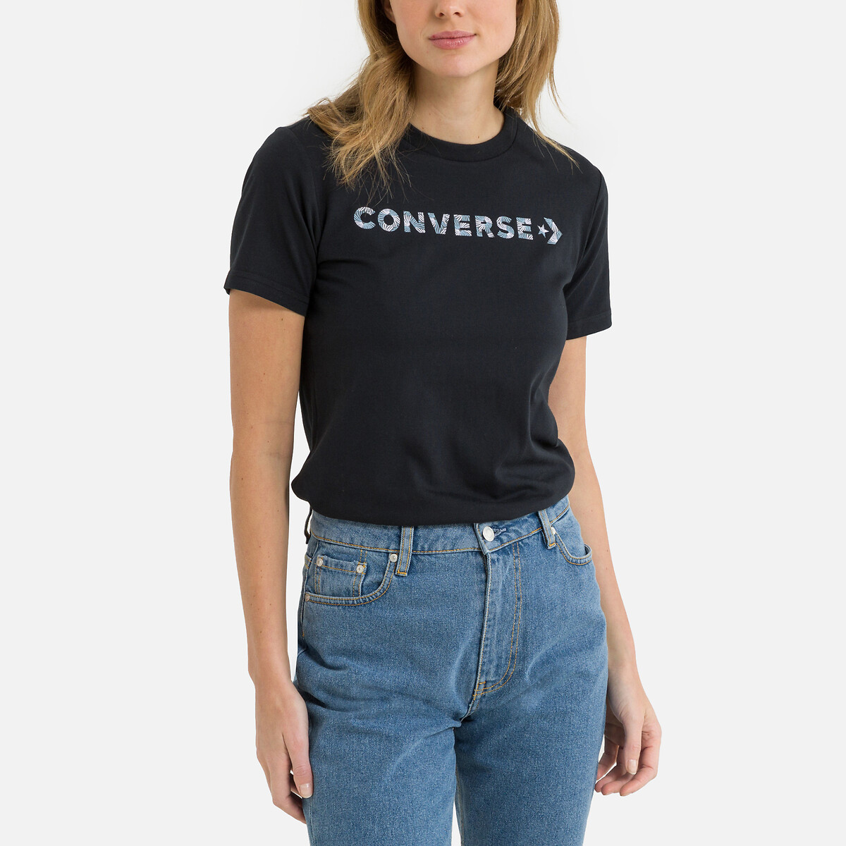 Holen Sie sich das echte Angebot zu einem tollen Preis! T-shirt wordmark, klassische schnittform schwarz Redoute La | Converse