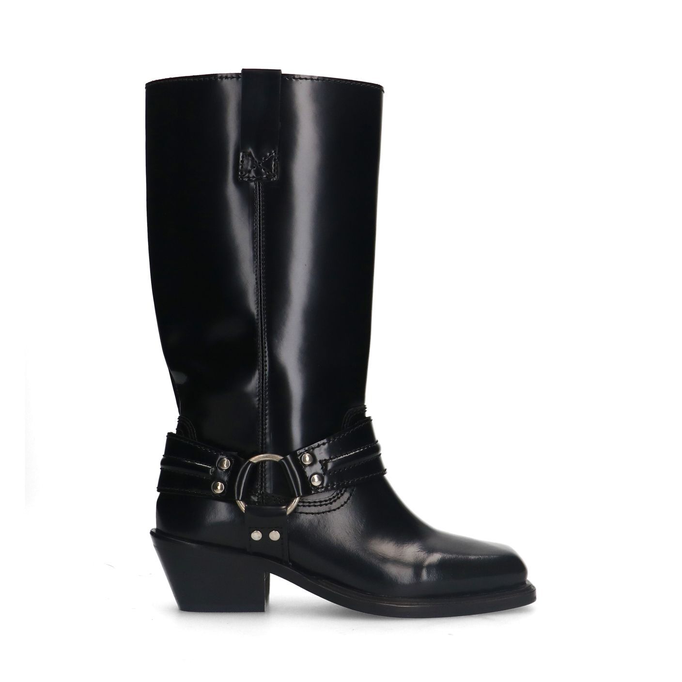 Bottes Motardes Dolce & Gabbana En Cuir Clouté Noir - Taille 37,5 - Neuf Avec Emballage