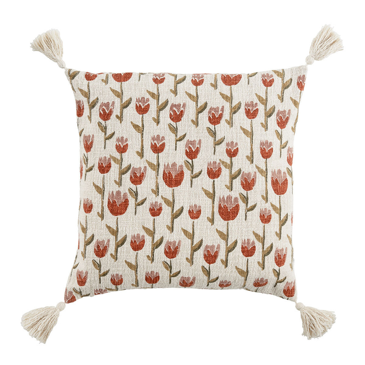 Housse de coussin polycoton 50x50, BLANC D’IVOIRE
