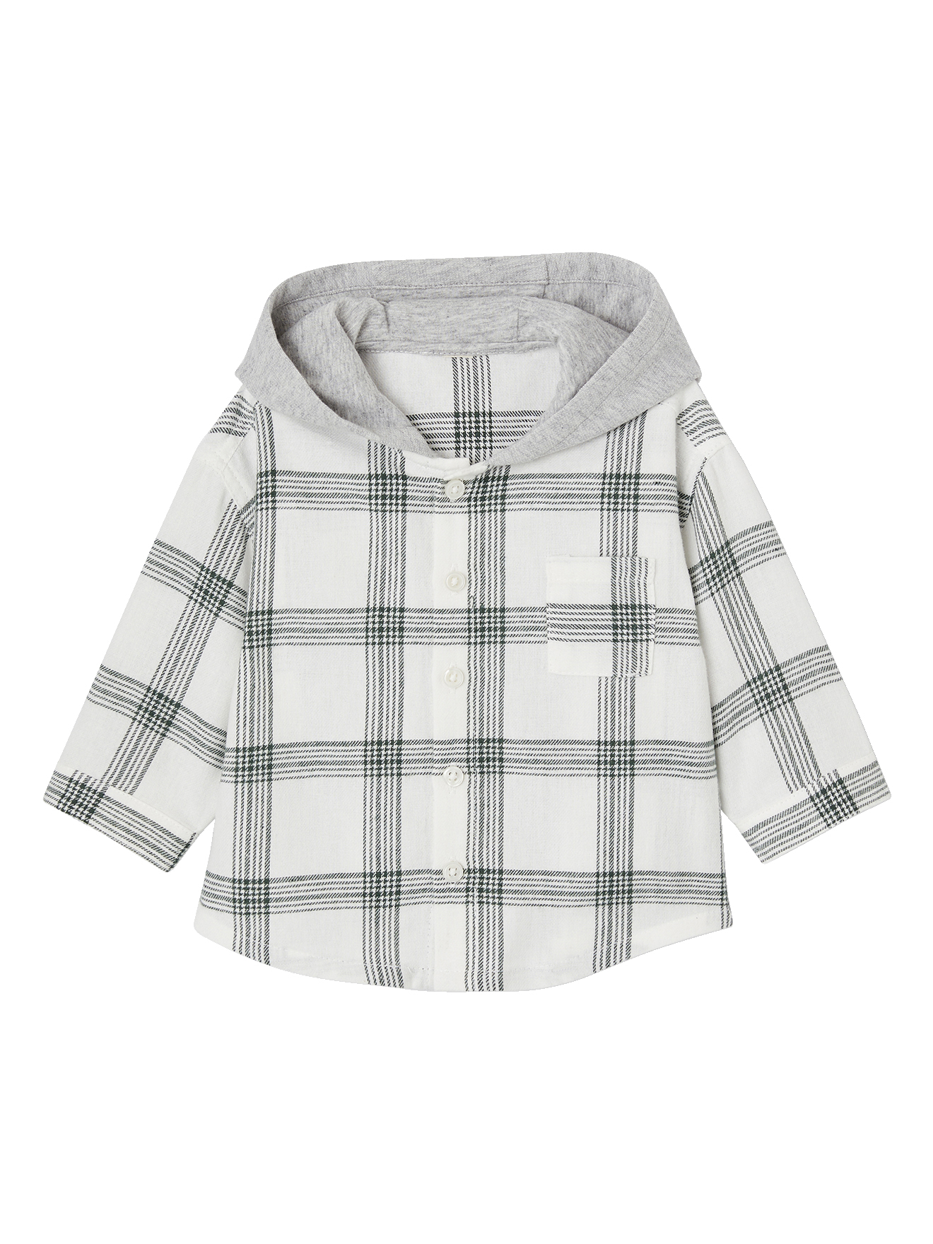 Chemise à capuche à carreaux bébé, VERTBAUDET