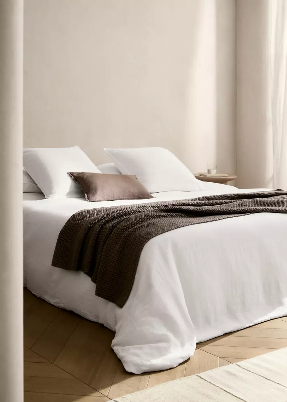 Housse de couette lin lavé lit 150/160 cm, MANGO HOME