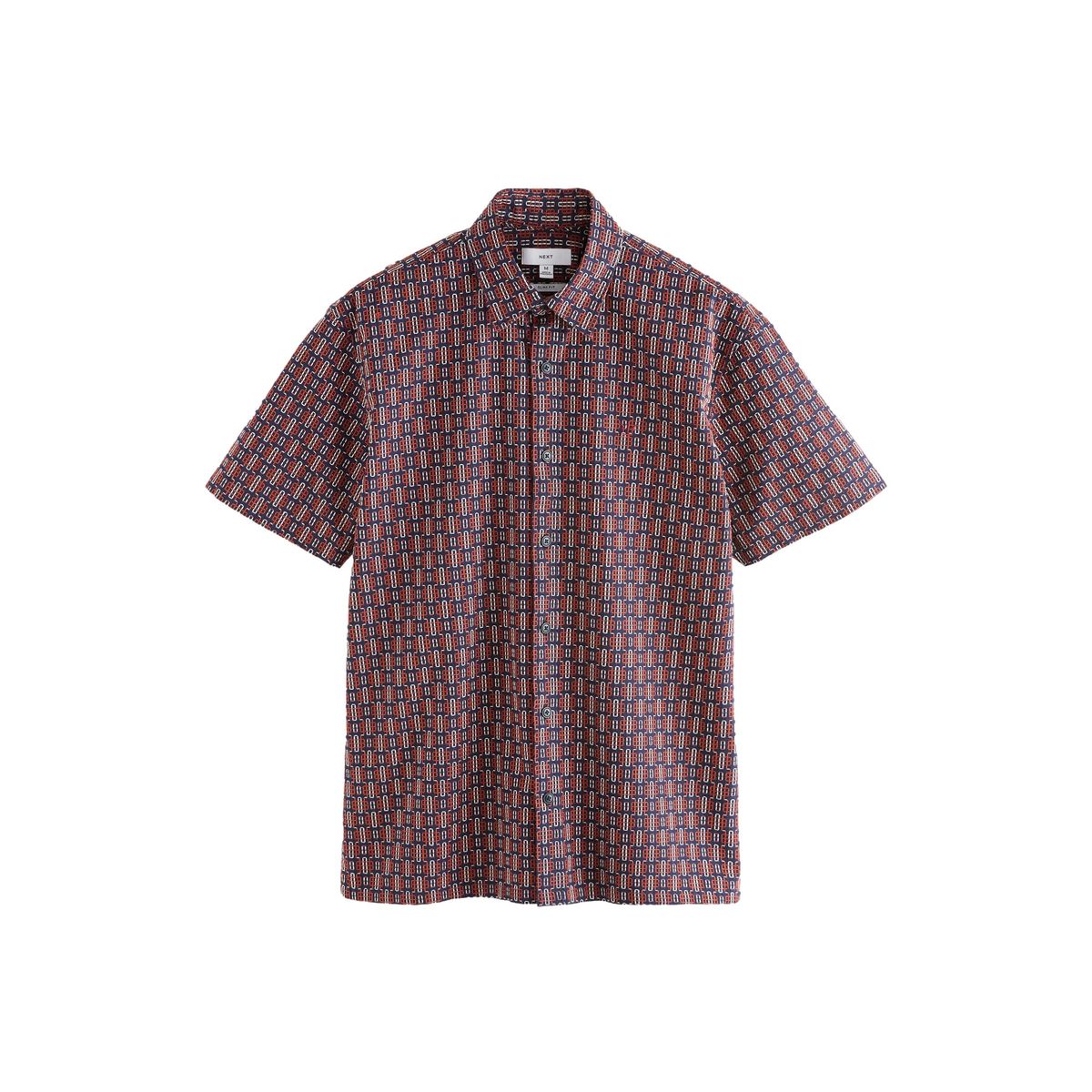 Chemise brodée et texturée à manches courtes, NEXT